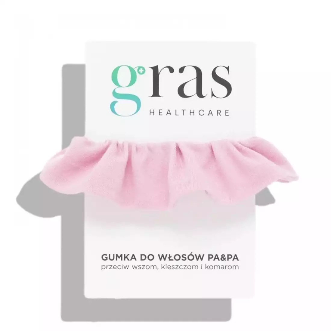 Gumka do włosów przeciw wszom, komarom i kleszczom – różowa | Gras